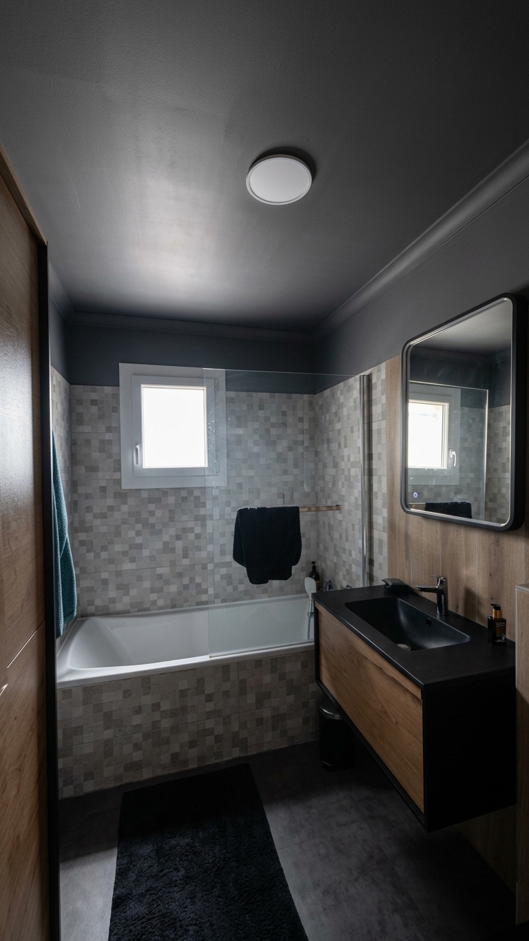 Salle de bain retouchée — après retouche IA